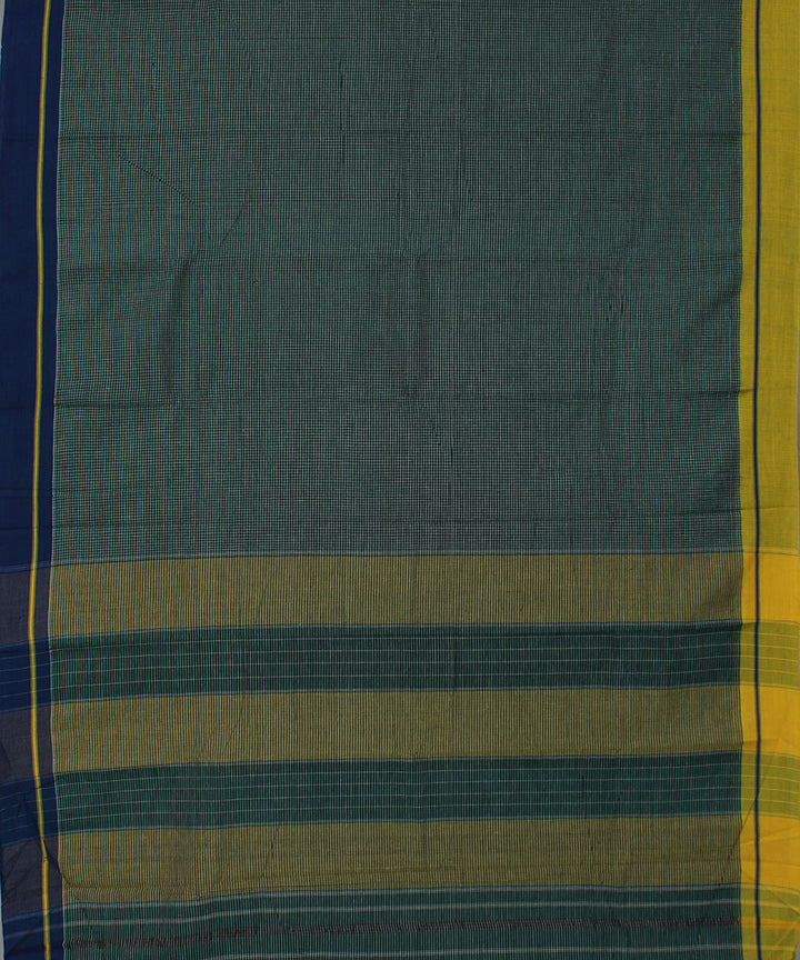 Green grey and white checks cotton handwoven hubli saree