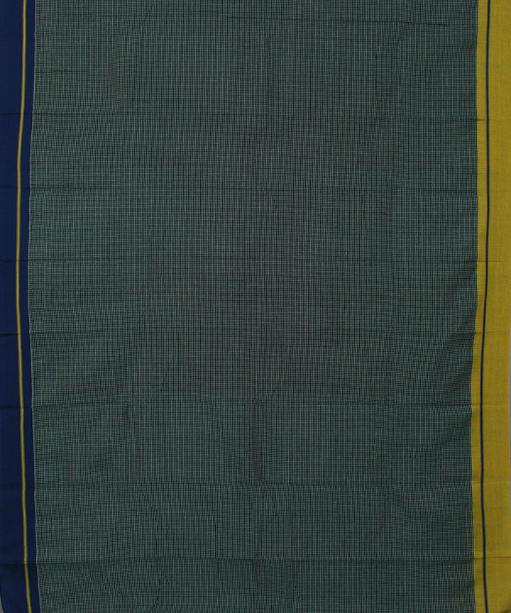 Green grey and white checks cotton handwoven hubli saree