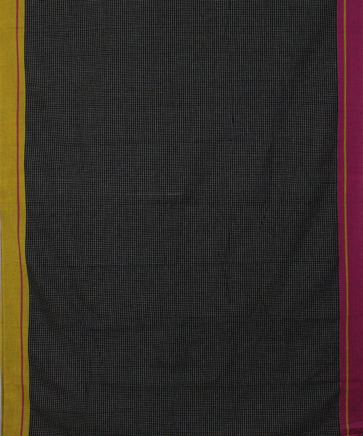 Black and white checks cotton handloom hubli saree