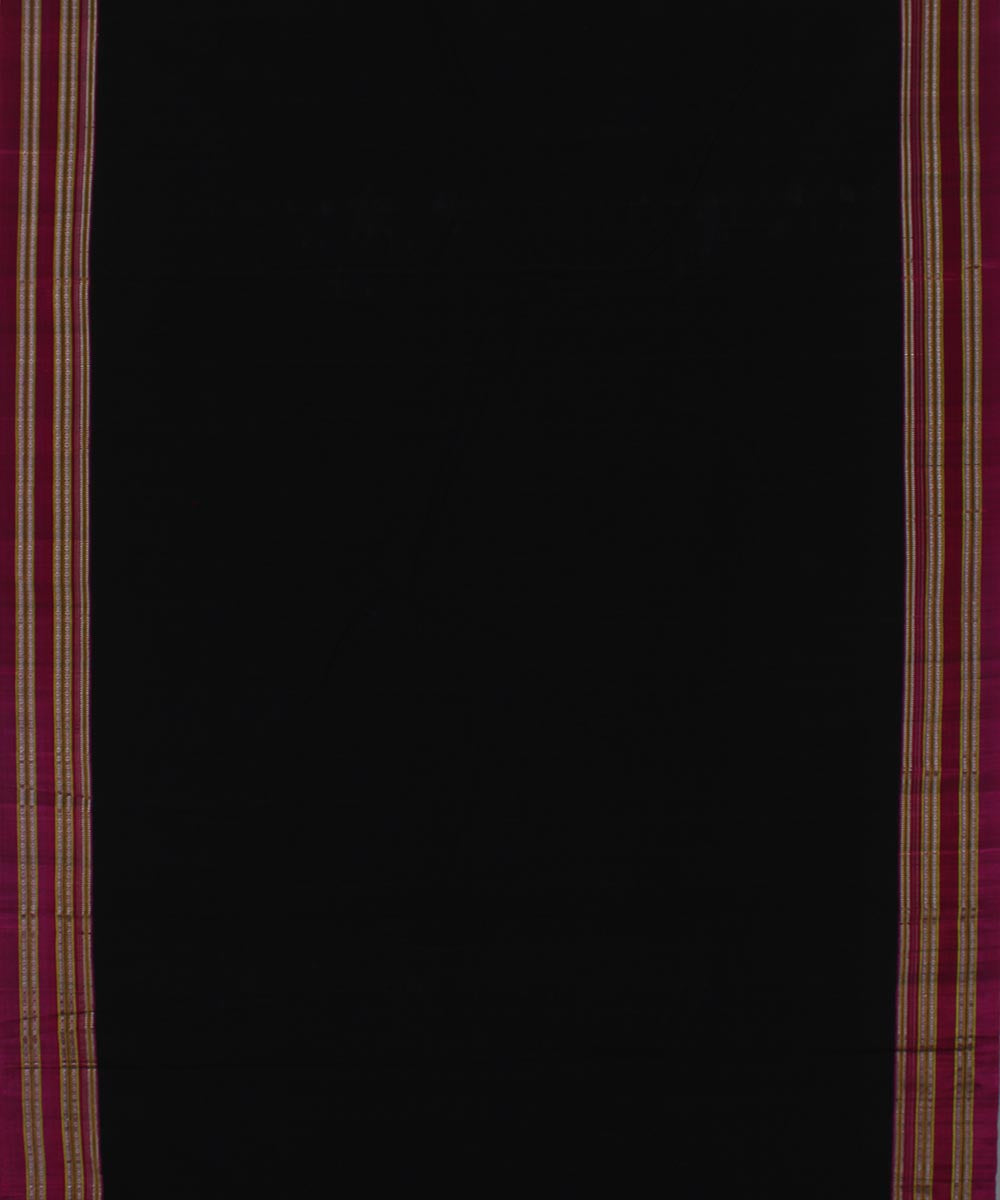 Black pink art silk and cotton handwoven gayathri ilkal saree