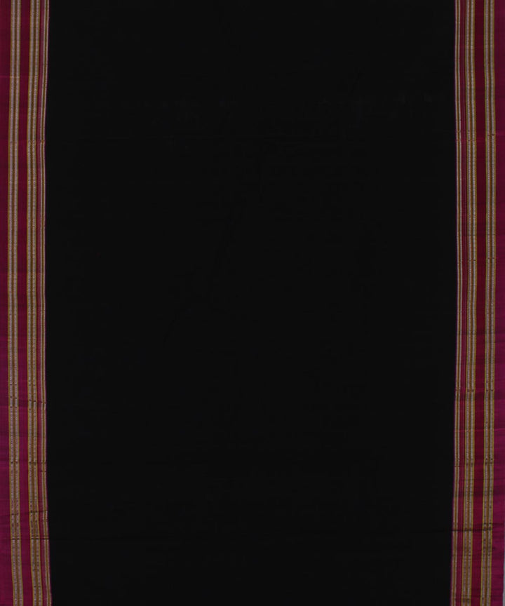 Black pink art silk and cotton handwoven gayathri ilkal saree