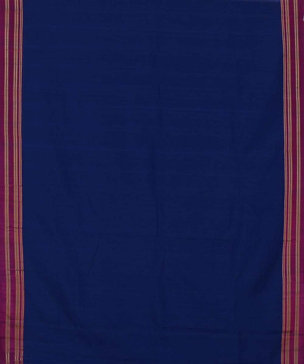 Blue pink art silk and cotton handwoven gomi dadi ilkal saree