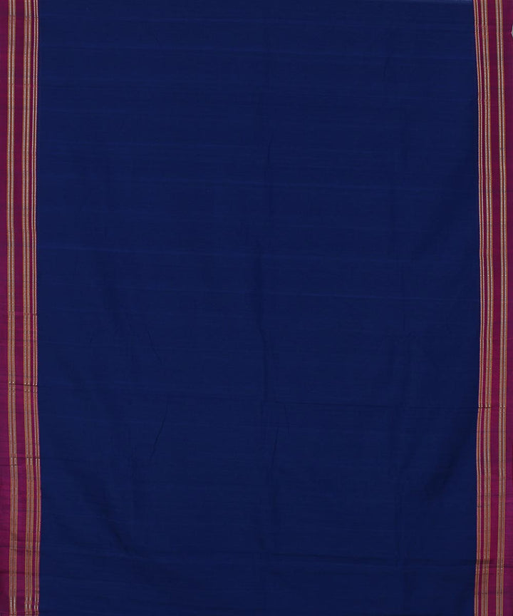 Blue pink art silk and cotton handwoven gomi dadi ilkal saree
