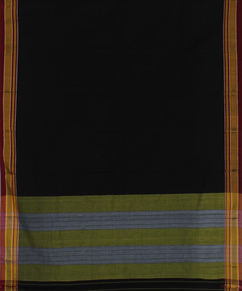 Black maroon art silk and cotton handwoven chikki paras ilkal saree