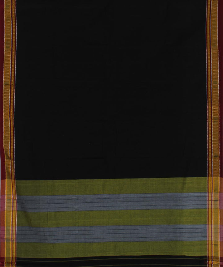 Black maroon art silk and cotton handwoven chikki paras ilkal saree