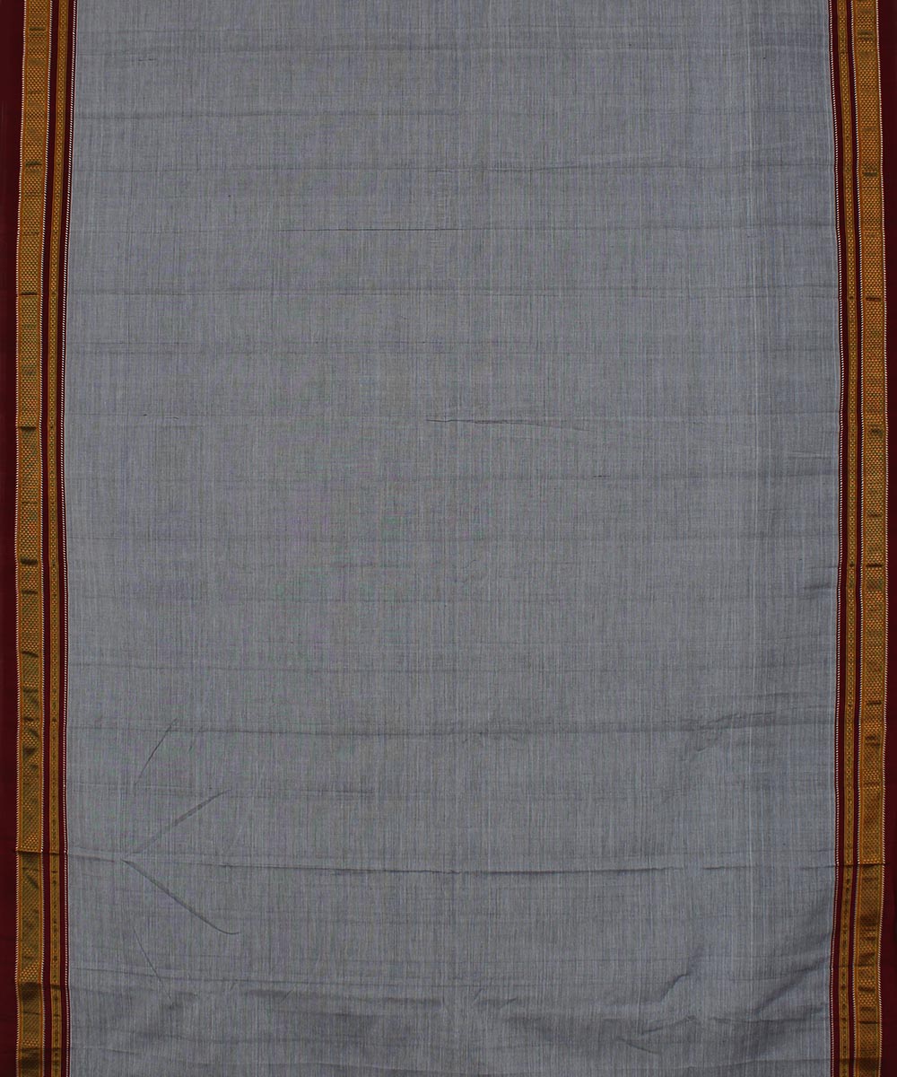 Grey maroon art silk and cotton handwoven chikki paras ilkal saree