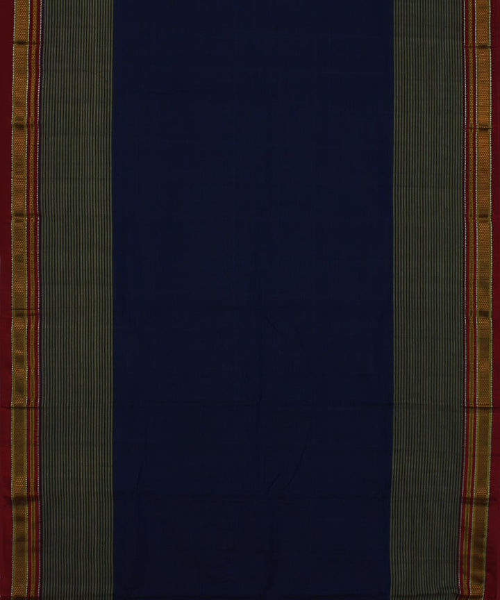 Blue olive green art silk and cotton handloom chikki paras ilkal saree