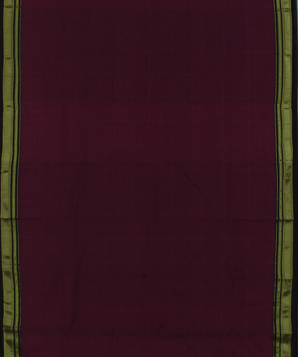 Dark magenta art silk and cotton handwoven chikki paras ilkal saree