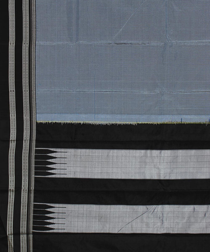 Sky blue white micro checks art silk handwoven gayathri ilkal saree