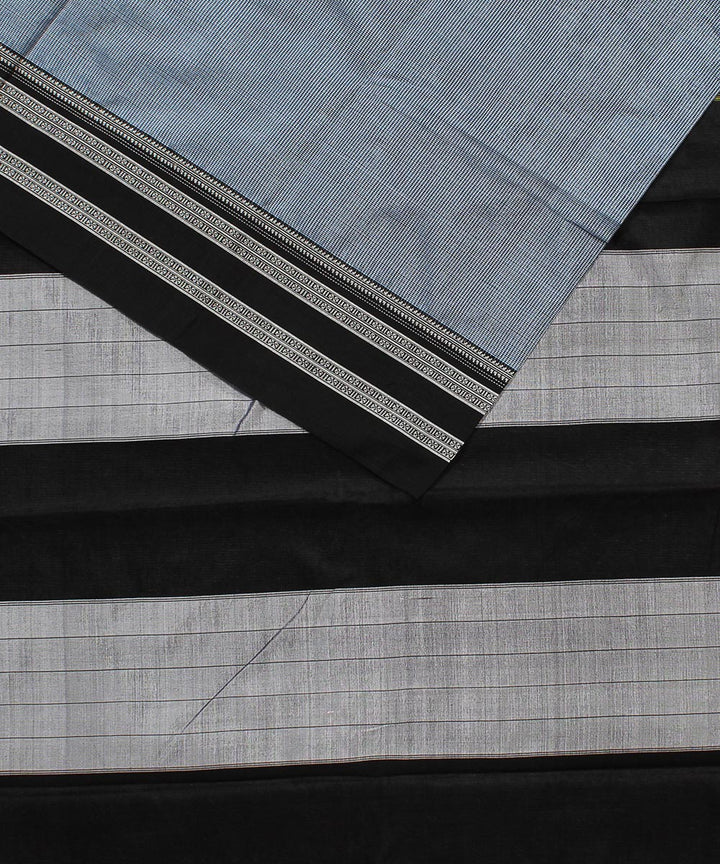 Sky blue white micro checks art silk handwoven gayathri ilkal saree