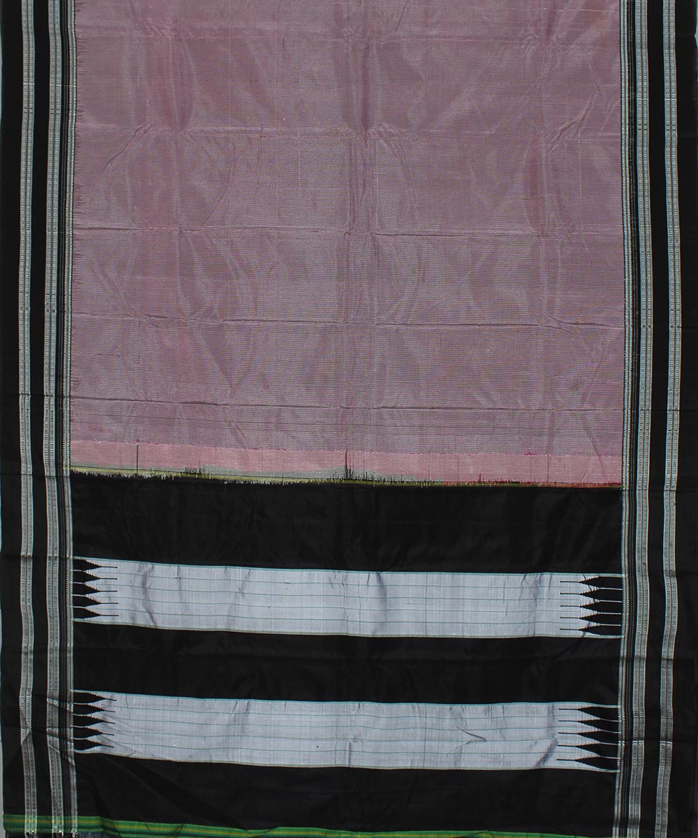 Mauve white micro checks art silk handwoven gayathri ilkal saree