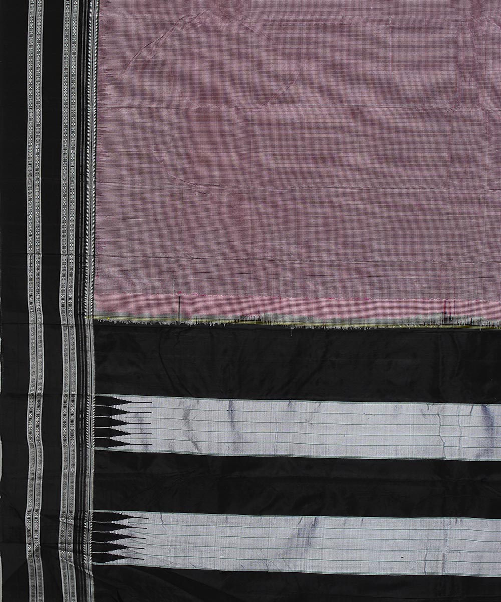 Mauve white micro checks art silk handwoven gayathri ilkal saree