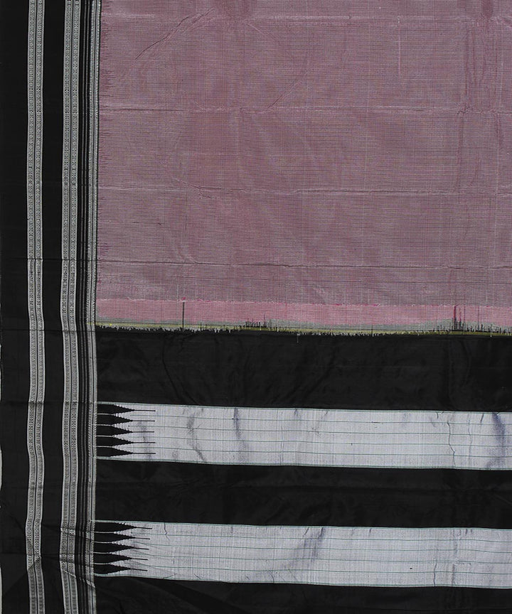 Mauve white micro checks art silk handwoven gayathri ilkal saree