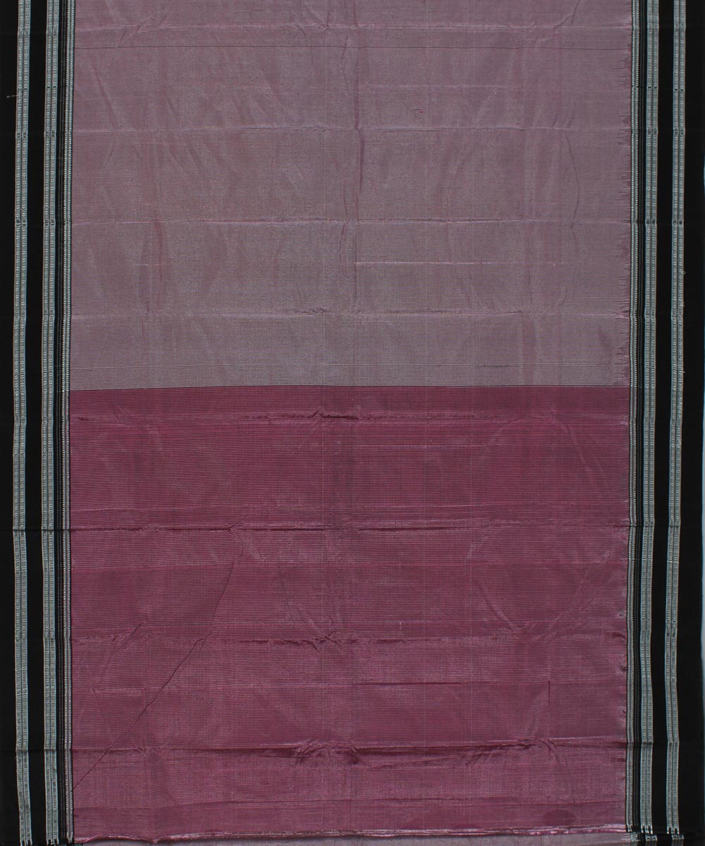 Mauve white micro checks art silk handwoven gayathri ilkal saree