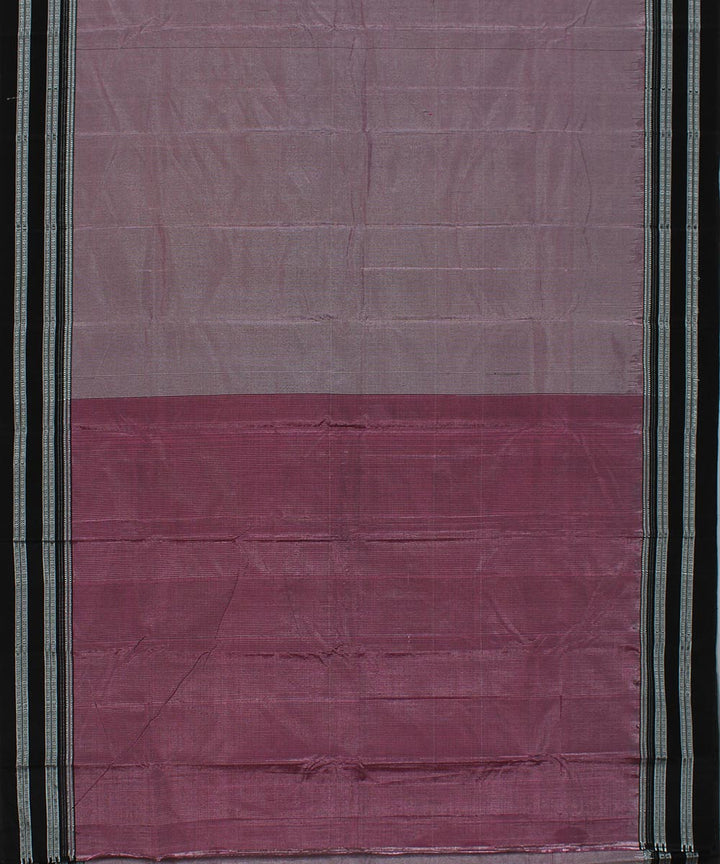 Mauve white micro checks art silk handwoven gayathri ilkal saree