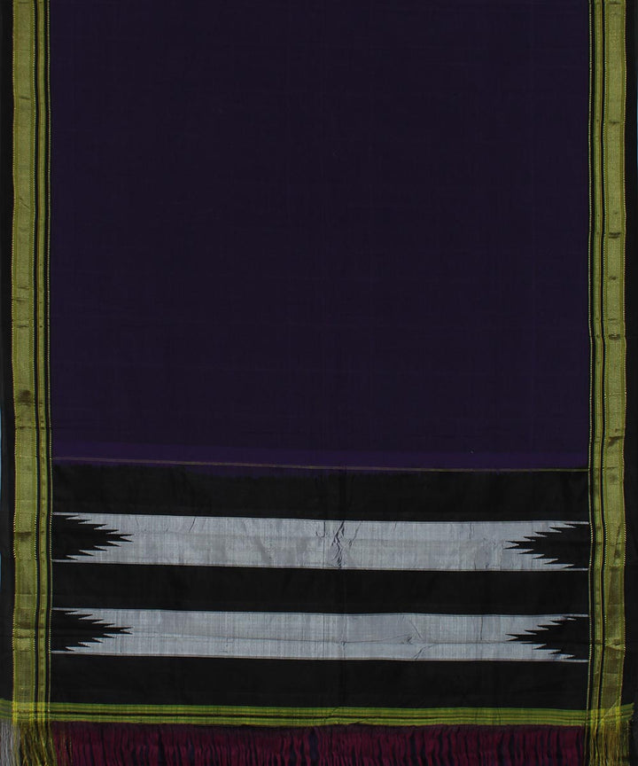 Violet black art silk and cotton handloom chikki paras ilkal saree