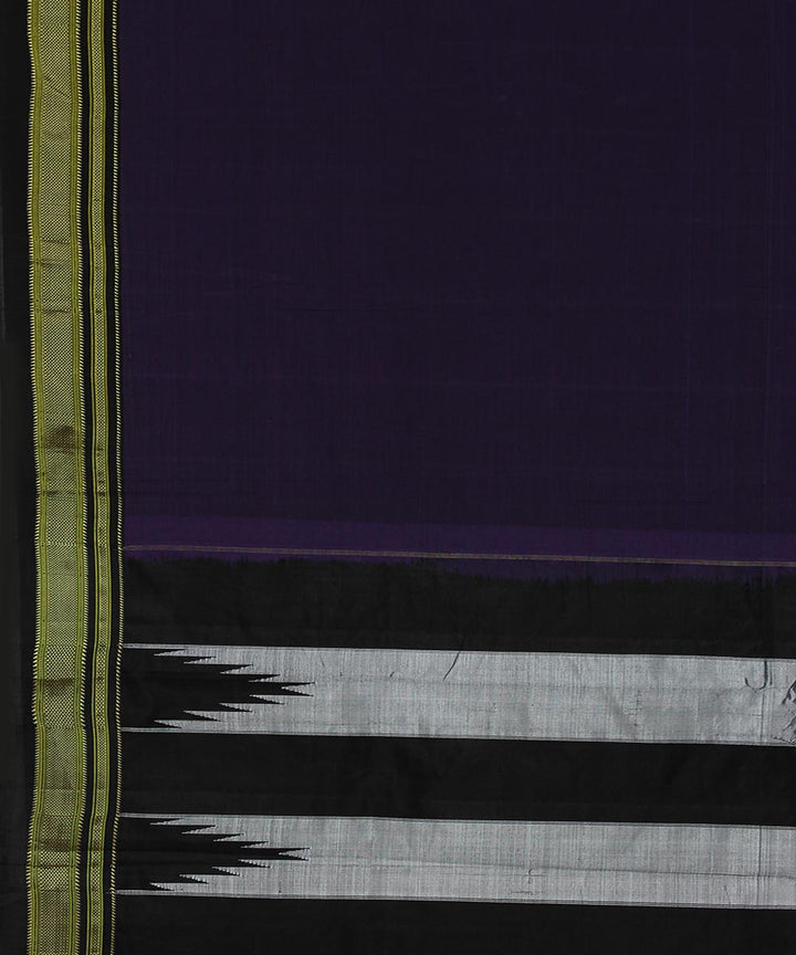 Violet black art silk and cotton handloom chikki paras ilkal saree