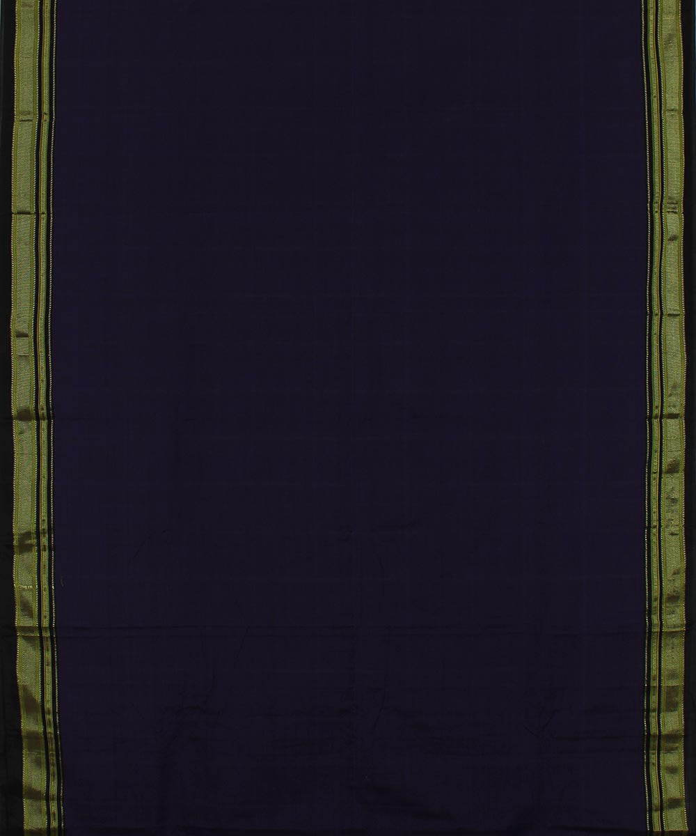 Violet black art silk and cotton handloom chikki paras ilkal saree