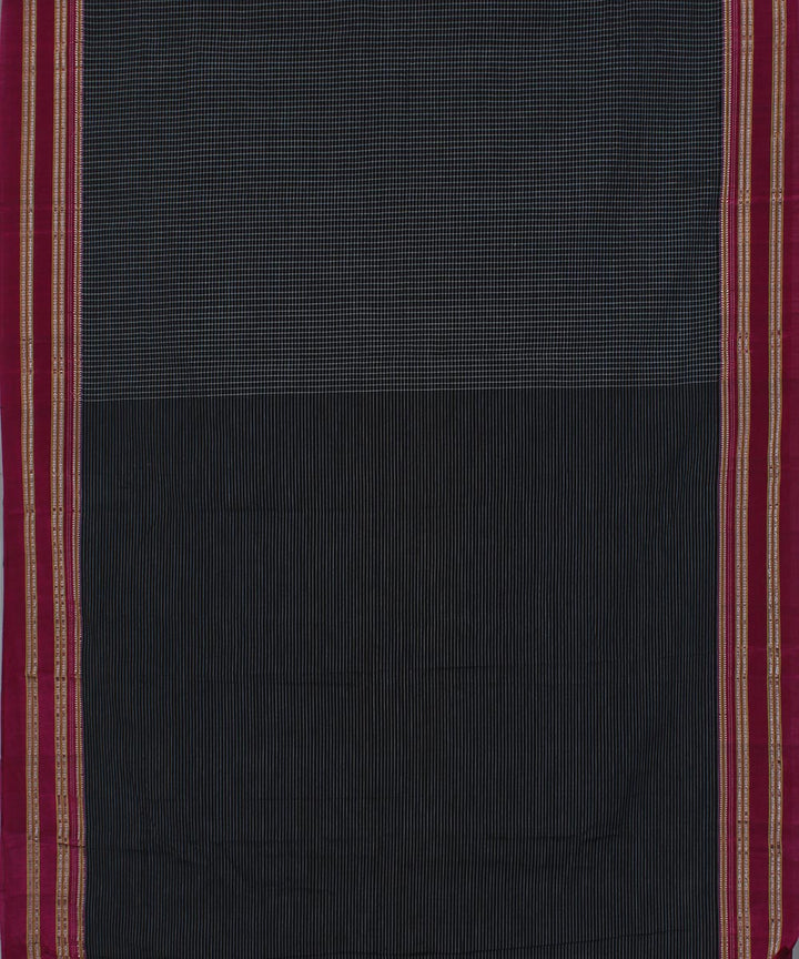 Black white checks art silk and cotton handwoven gayathri ilkal saree