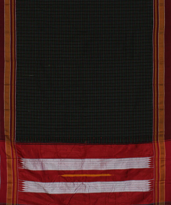 Black multicolor checks art silk handwoven chikki paras ilkal saree