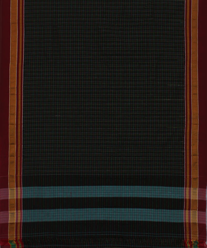 Black multicolor checks art silk handwoven chikki paras ilkal saree