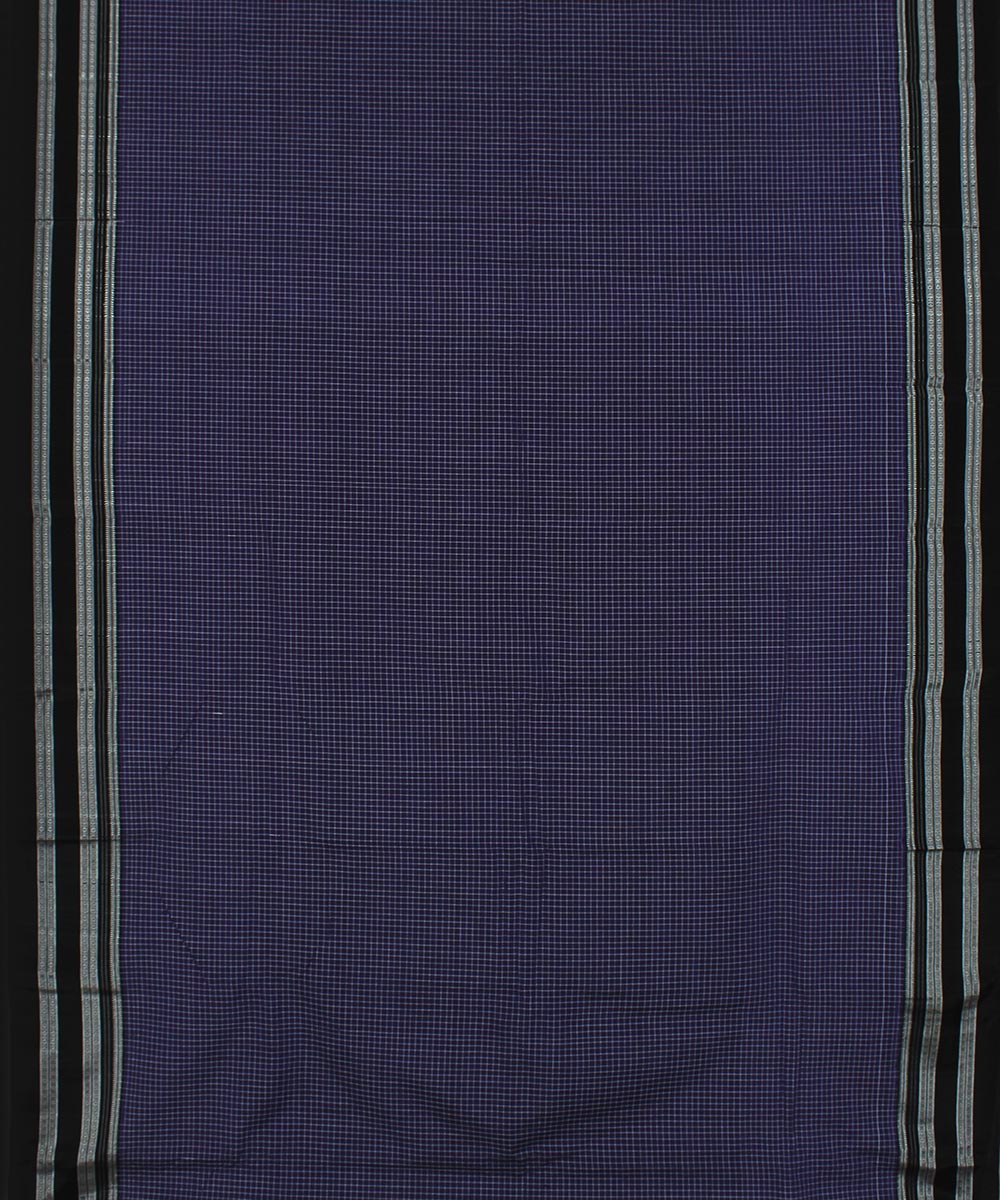 Violet white checks art silk and cotton handloom gayathri ilkal saree