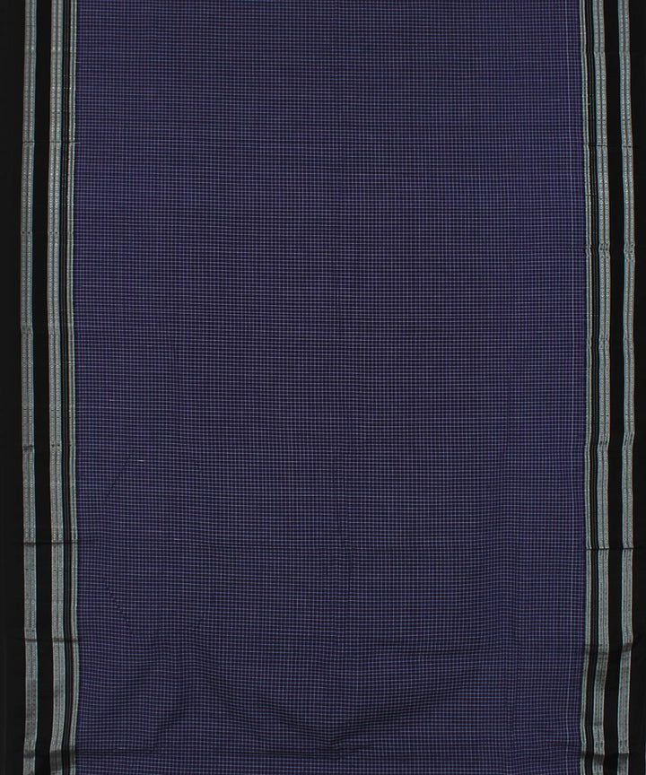 Violet white checks art silk and cotton handloom gayathri ilkal saree