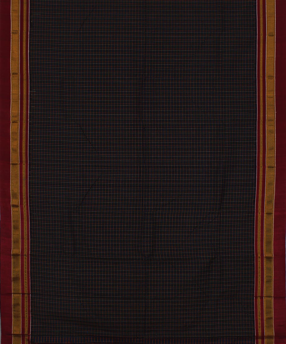 Multicolour checks art silk cotton handwoven chikki paras ilkal saree