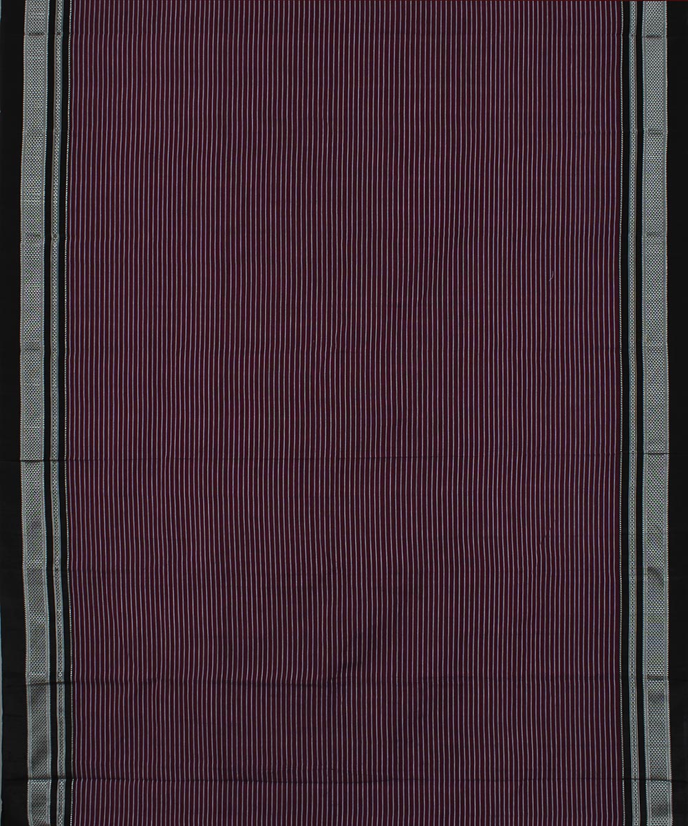 Mauve white stripes art silk cotton handwoven chikki paras ilkal saree