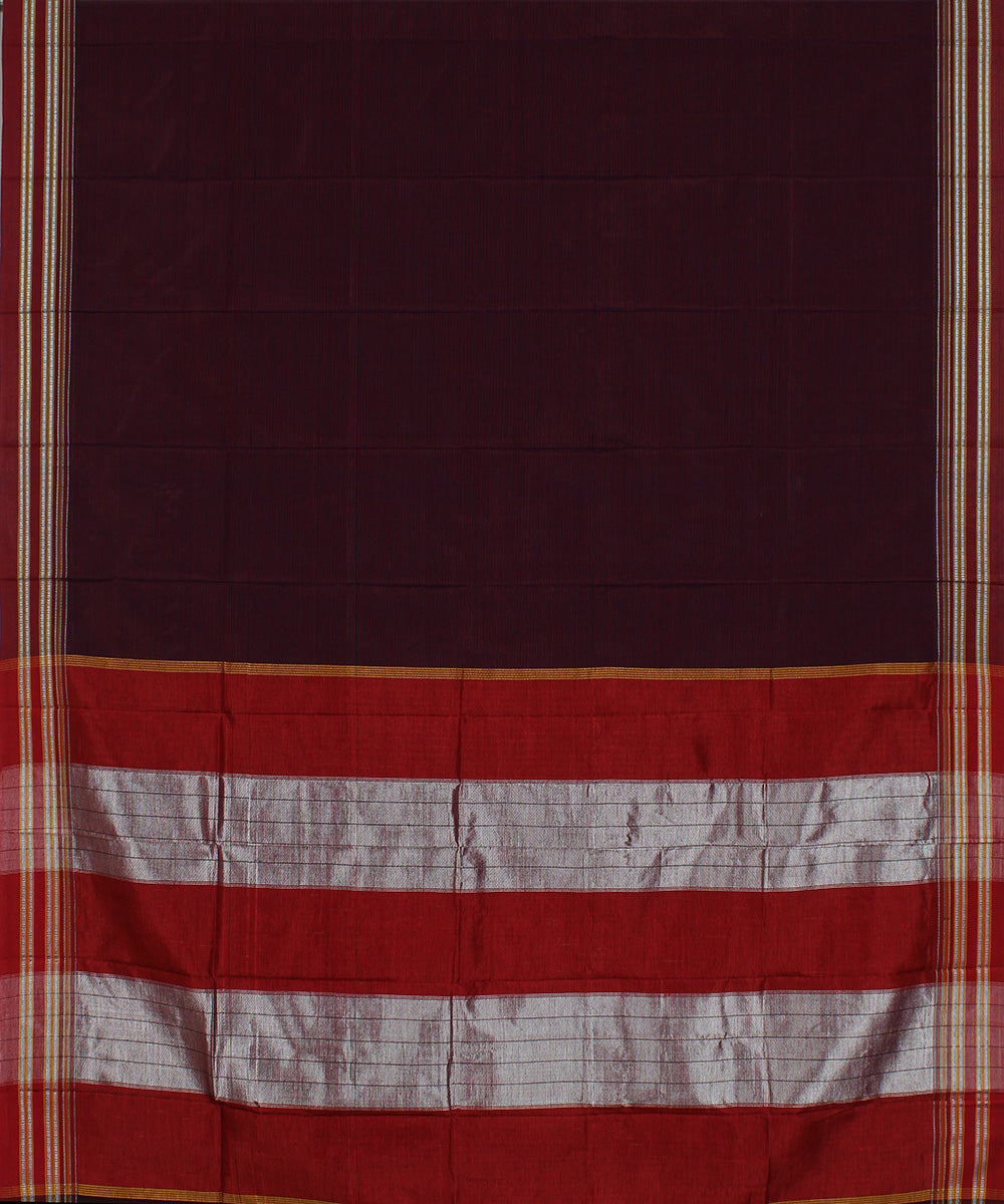 Black pink stripes art silk and cotton handwoven gayathri ilkal saree