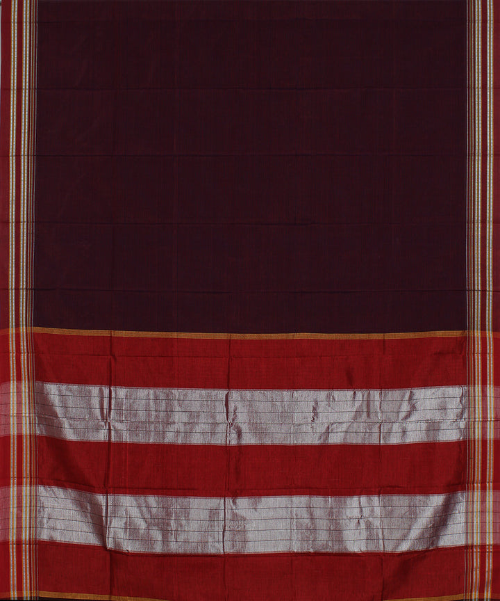 Black pink stripes art silk and cotton handwoven gayathri ilkal saree
