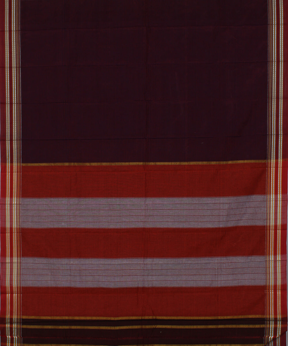 Black pink stripes art silk and cotton handwoven gayathri ilkal saree