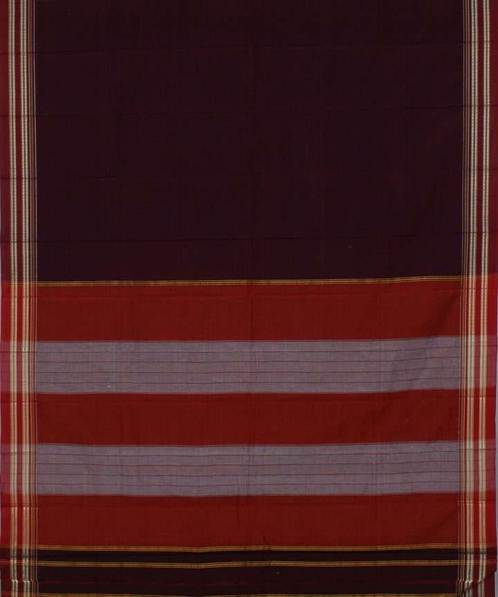 Black pink stripes art silk and cotton handwoven gayathri ilkal saree