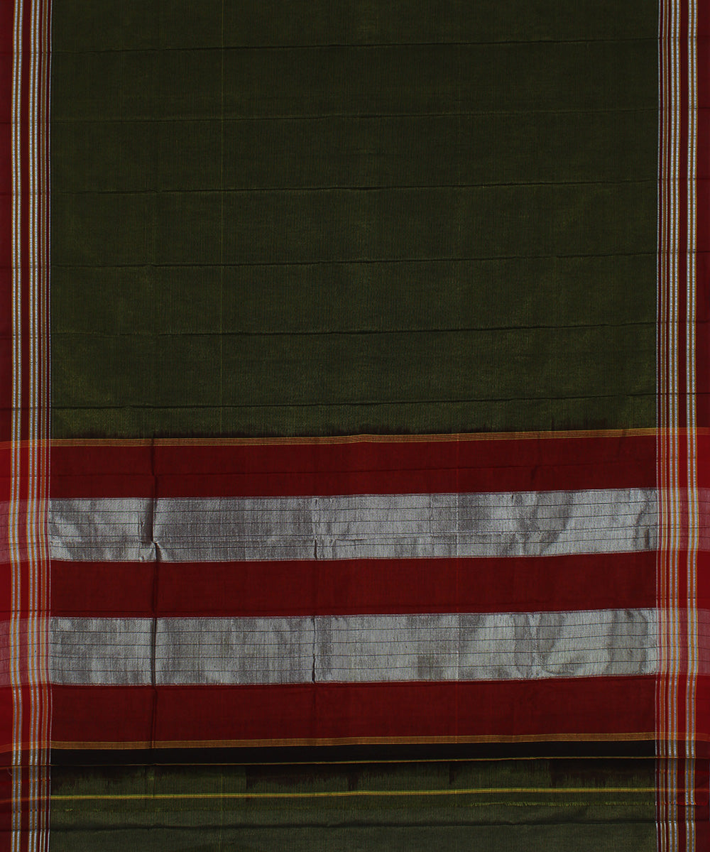 Lime green stripes art silk and cotton handwoven gayathri ilkal saree