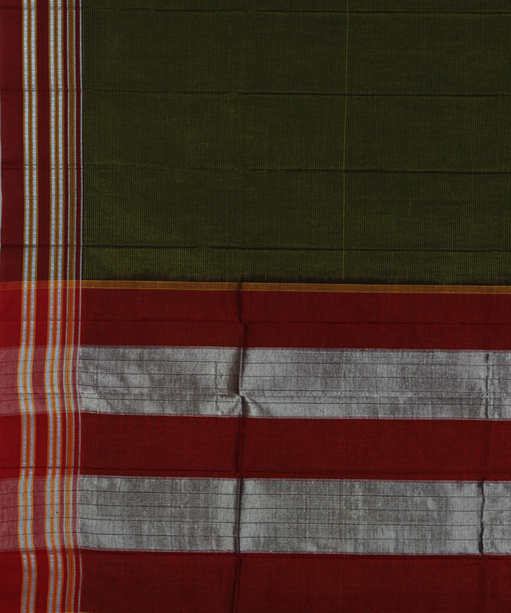 Lime green stripes art silk and cotton handwoven gayathri ilkal saree