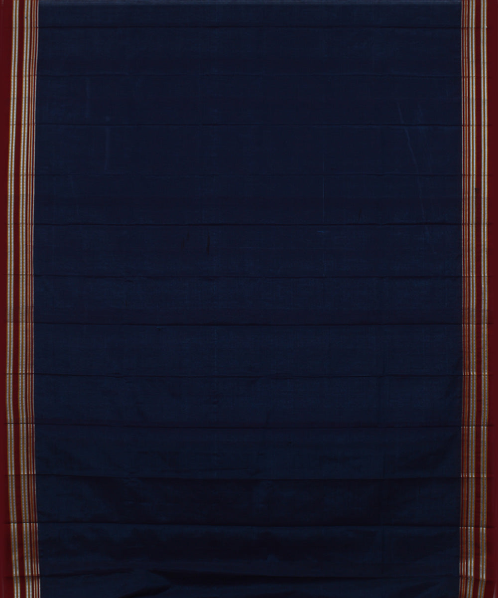 Blue black stripes art silk and cotton handwoven gayathri ilkal saree
