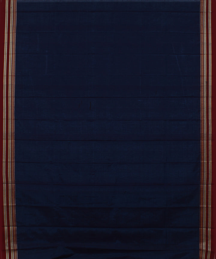 Blue black stripes art silk and cotton handwoven gayathri ilkal saree