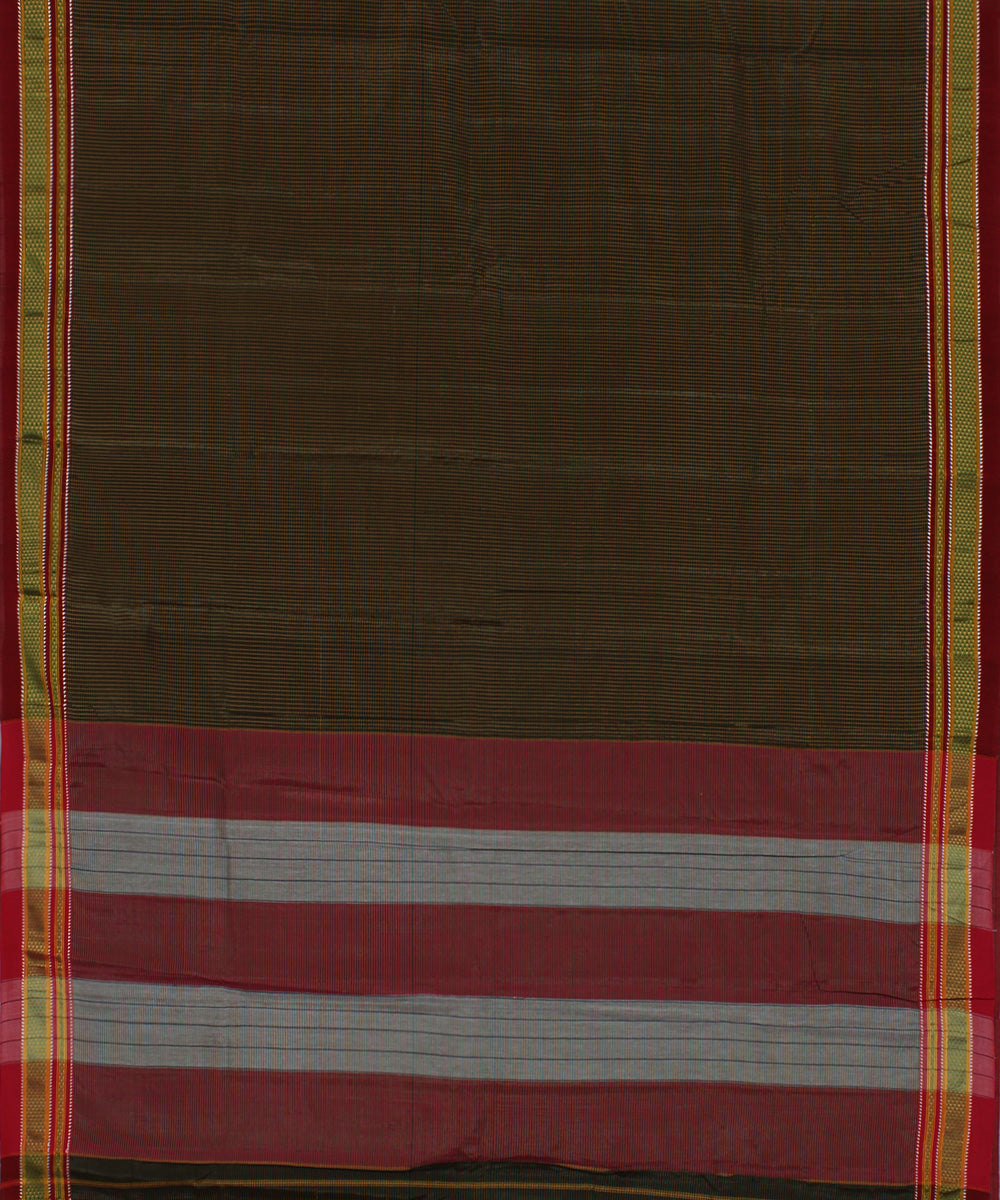 Black mustard green checks art silk handwoven chikki paras ilkal saree