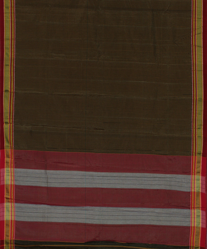 Black mustard green checks art silk handwoven chikki paras ilkal saree