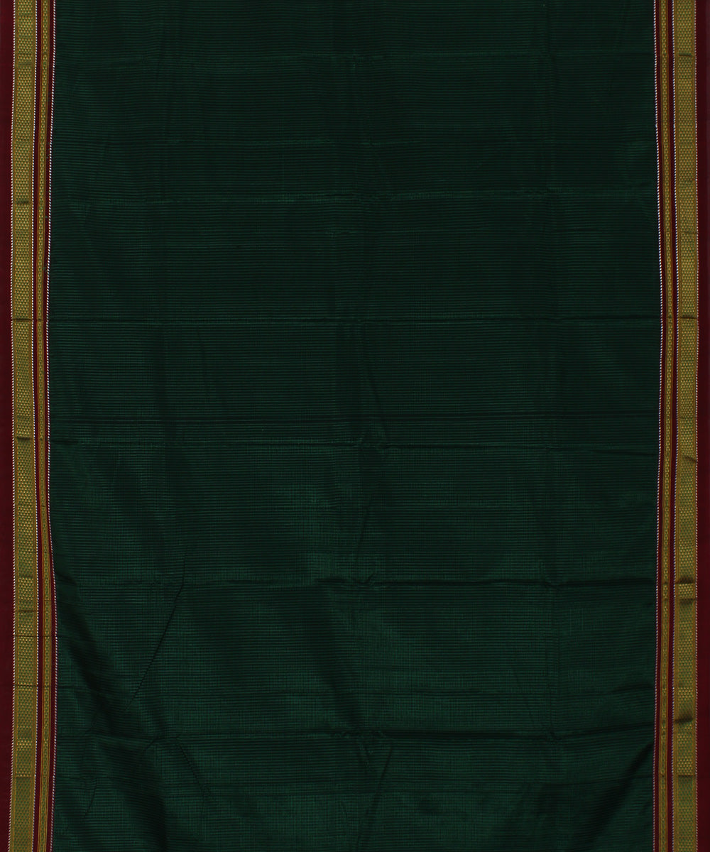 Black green checks art silk cotton handwoven chikki paras ilkal saree