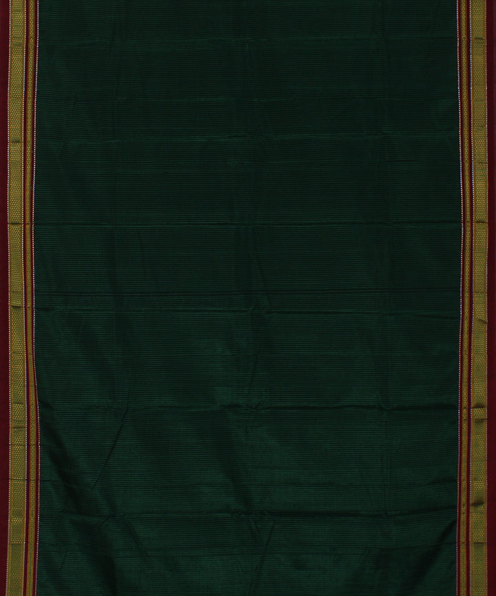 Black green checks art silk cotton handwoven chikki paras ilkal saree