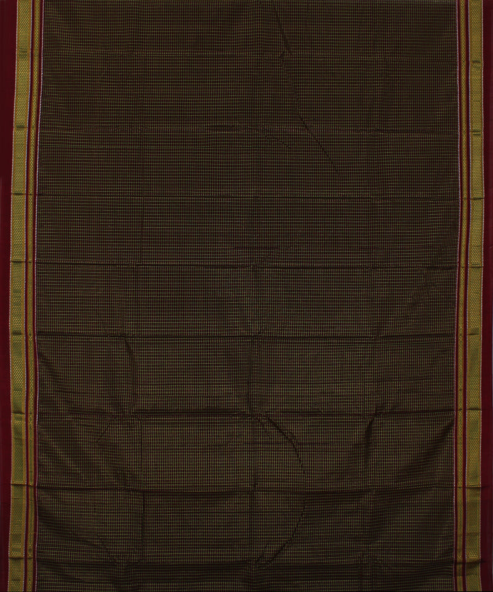Black lime with pink checks art silk handloom chikki paras ilkal saree