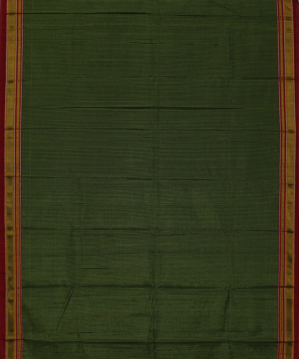 Lime green checks art silk handwoven chikki paras ilkal saree