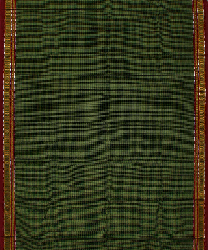 Lime green checks art silk handwoven chikki paras ilkal saree