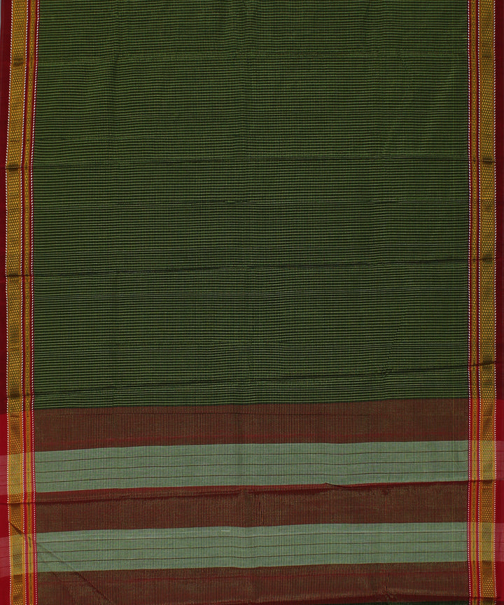 Lime green checks art silk handwoven chikki paras ilkal saree