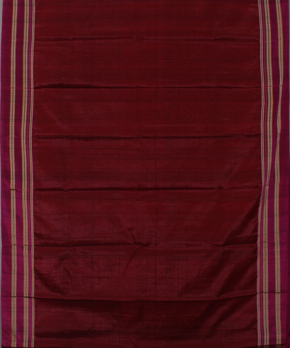 Maroon pink art silk handwoven gayathri ilkal saree