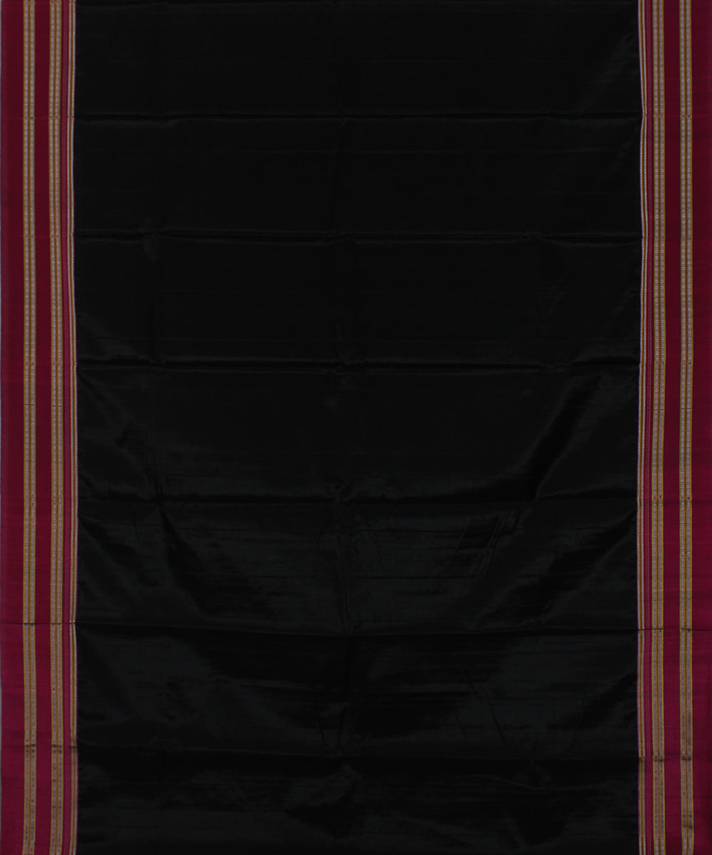 Black pink art silk handwoven gayathri ilkal saree