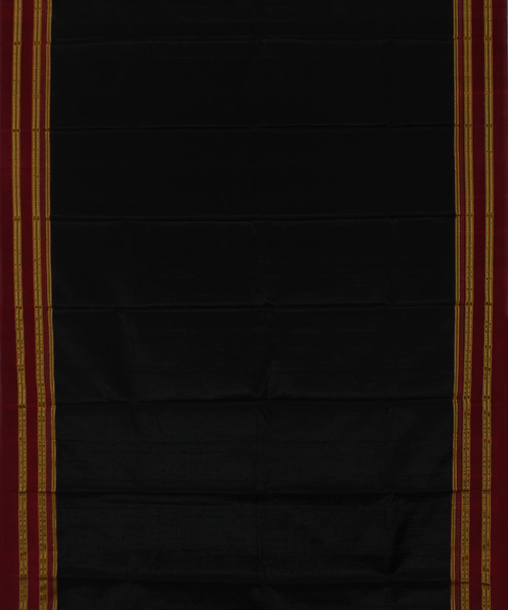 Black red art silk handwoven gayathri ilkal saree