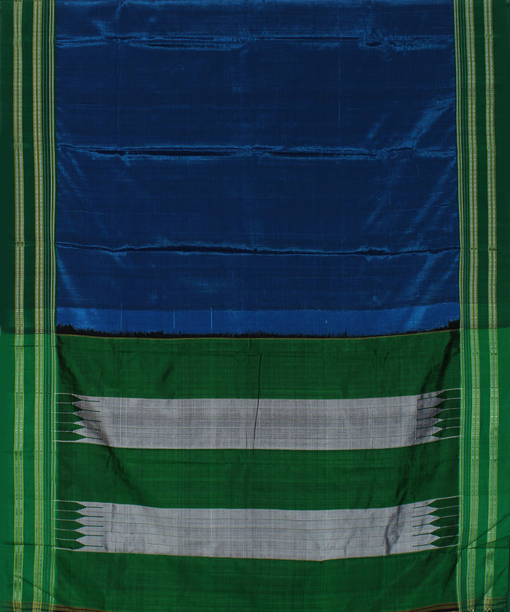 Indigo green art silk handwoven gayathri ilkal saree