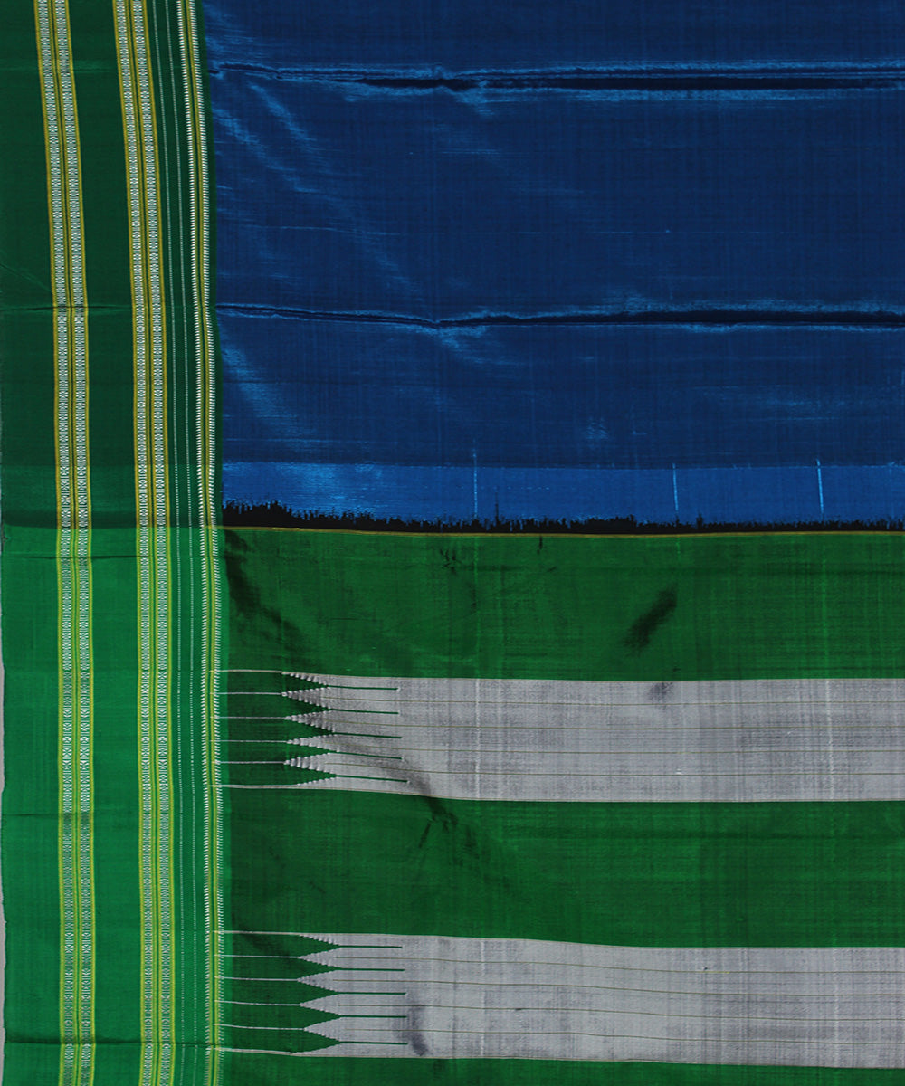 Indigo green art silk handwoven gayathri ilkal saree